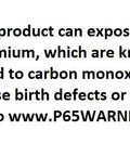California Prop 65 warning sign for the 308LT1-035-11 Flux Core Stainless Steel Welding Wire, indicating chemical exposure risks.