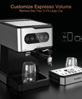 Kickstart Your Morning Hustle With This Sick Espresso Machine Pulling Smooth Shots And Rich Crema Using 20 Bar Pressure Combined With A Fast Milk Frother Sleek Digital Controls And A Roomy 50 Oz Removable Tank Made From Tough Stainless Steel with customizable drip tray.