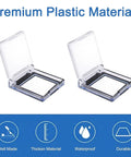 2 Pack PC Power Button Covers, Dustproof Safety Push Button Guards for Computers, clear plastic material, open view