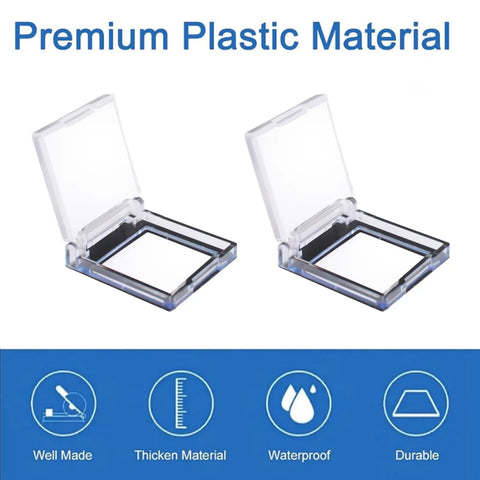 2 Pack PC Power Button Covers, Dustproof Safety Push Button Guards for Computers, clear plastic material, open view