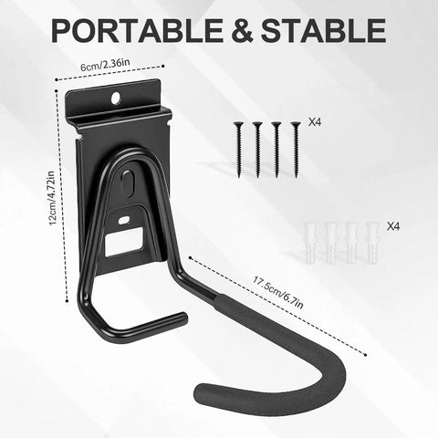 Slatwall Bike Hooks Heavy Duty PVC Coated Wall Mount Vertical Bicycle Storage Rack Four Pack For Garage Shed Or Apartment Easy One Minute Hang Built Tough And Secure close-up view