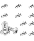 Aluminium Hollow Door Anchor Set 10 Pieces For 0 To 5mm Hollow Doors, zinc plated anchors and screws visible