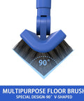 Close-up of a blue 2 In 1 Floor Cleaning System with V Shaped Scrub Brush for efficient cleaning in tiles and grout.