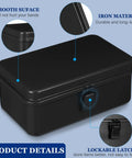 Premium Badass Heavy Duty Steel Toolbox With Secure Locking Lid For Garage Workbench And Car Trunk Storage Built Like A Tank showing smooth surface and lockable latch.