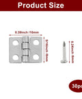 Dope Mini Pure Copper Hinges Set 30 Pieces White Decorative Butt Hinges For Jewelry Boxes And Cabinets size and nail view