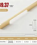Five Pack Solid Brushed Gold Cabinet Handles For Kitchen Cabinets, Dressers And Furniture, Long Drawer Pulls graphic