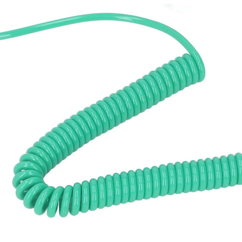 Green coiled cord for 10 Pack Anti Static Wrist Straps With Adjustable Length And 1 Mega Ohm Resistor Grounding Bracelets.