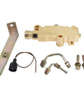 Disc Brake Proportioning Valve Combo Kit With Mounting Bracket For Classic Muscle Cars Includes Nine Sixteenth And One Half Inch Hard Lines, Brass and Steel components.