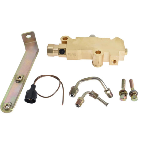 Disc Brake Proportioning Valve Combo Kit With Mounting Bracket For Classic Muscle Cars Includes Nine Sixteenth And One Half Inch Hard Lines, Brass and Steel components.