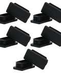 1x2 Inch Rectangle Tubing Plug Set Of 10 With End Caps For 1x2 Tubing, durable ribbed plastic design, ideal for DIY projects and metal tubing.