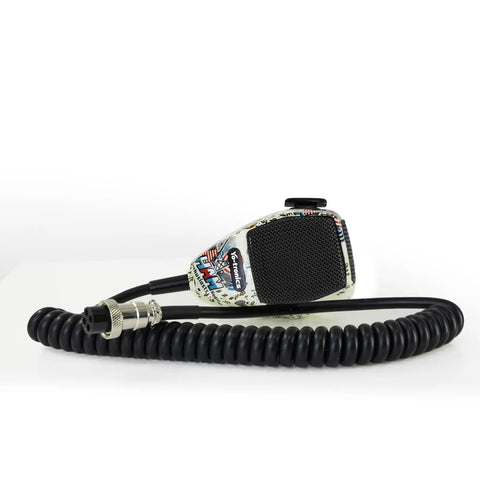Noise Canceling CB Microphone With 4 Pin Input For Amateur Radio And SSB Communications Universal Transceiver Compatibility TX RX Isolation USA HAM Edition, shown on a white surface.