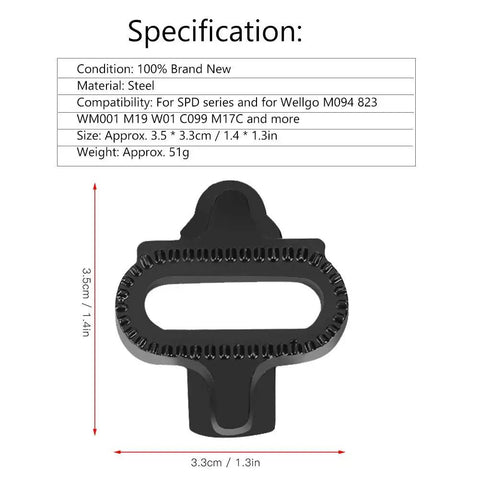 Ride Ready Adjustable Stainless Steel Cleat Plates With Secure Fit Locking System For Mountain, Road, And Commuter Cyclists specifications