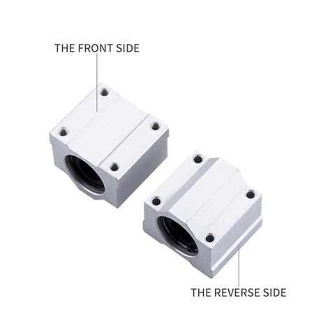 2 Pcs SCS10UU Linear Motion Bearing Slides 10mm Length for CNC Parts, 3D Printer Parts, and Precision Machine Tools, smooth front and reverse view
