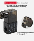 Close-up of 24V DC Pneumatic Solenoid Valve Coil for Electric Air Valves Replacement Parts with plug and play connector