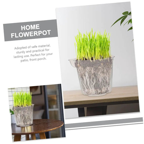 4 Pack Self Watering Flower Pots With Automatic Water Absorbing Design Easy Maintenance Planters For Healthy Plants Ideal Indoor Garden Pots For Home Office Or Apartment Decor, transparent plastic pot