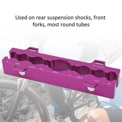 Pro Grade Bike Repair Vise With Soft Jaw Clamp Aluminum Alloy Front Fork And Rear Shock Bracket Tool on bike