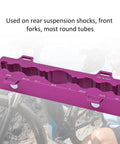 Two Pack Bike Fork Vise Clamp And Axle Spindle Repair Tool Set with anodized aluminum finish, showing detailed hole size markings.