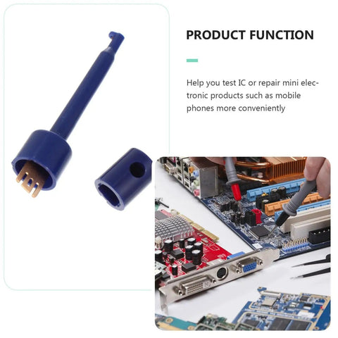 Blue Alligator Clip Test Probes for PCBs in Alligator Clip Test Probes Set 20 Pack Mini Test Grabbers For Digital Multimeters