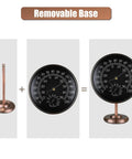Vintage Brass Indoor Outdoor Thermometer And Humidity Gauge 2 In 1 Weather Station With removable stand and black face