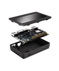 Exploded view of Dope Metal DIY Case2 In Piano Black For All VIMs Single Board Computer, Stainless Steel Shell With PVD Finish, Ultra Lightweight 47g