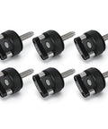 Hard Top Bolts Quick Removal Thumb Screws With Integrated D Ring For Jeep Wrangler JK 2007 2018 JL 2018 2022 Gladiator JT Durable Aluminum Alloy Construction Easy Install Off Road Ready Weather Resistant Replacement Hardware, set of six, black and silver.