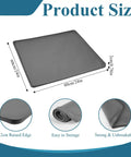 24 By 24 By 0.8 Inch Refrigerator Floor Protector Under Washer And Dryer Mat Silicone Spill Guard With Raised Edges shown with features.
