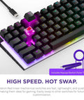 Legit Snug Compact Mini TkL Wired Mechanical Gaming Keyboard Built For Rapid Gameplay Hot Swappable Gateron Red Switches with RGB lighting.