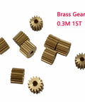 10pcs Brass Gears 15T Modulus 0.3M 1.98mm Bore 4mm Thick 5.1mm OD Metal Gear Set For Mini Cars And Aircraft Models