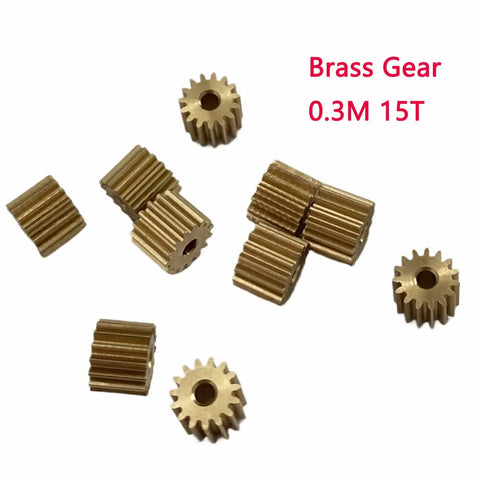10pcs Brass Gears 15T Modulus 0.3M 1.98mm Bore 4mm Thick 5.1mm OD Metal Gear Set For Mini Cars And Aircraft Models