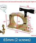 Heavy Duty CNC Spindle Clamp Bracket Aluminum Quick Release Water Cooled Mount Fits 65mm 80mm Inner Bore 800W To 2.2KW Router Motor Garage Ready No Fuss Install For Weekend Warriors, shown with dimensions and screws.