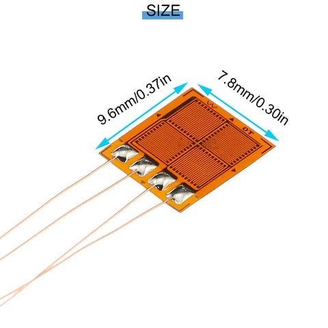 Two Pack 350 Ohm Full Bridge Strain Gauges BF350 3EB, High Precision Foil Strain Sensor For Accurate Force And Pressure Measurement, Constantan Foil Substrate, DIY Friendly Gauge Kit, 9.6x7.8mm full-bridge foil strain gauge with leads