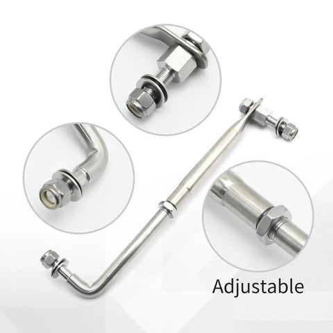 Adjustable Boat Engine Stainless Steel Steering Tie Rod Drag Link Kit 315 to 395 mm and 12.4 to 15.55 in for Beefy Durable Marine Steering Upgrades and Easy Install, stainless steel rod