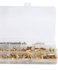 Brass M3 Hex Standoff Spacer Kit 300 Piece Screw Set For Motherboards, Electronics Enclosures, 3D Printers And DIY Projects Tarnish Resistant Zinc Plated Hardware Includes 5mm To 20mm Length Variants. open organizer with brass standoffs and screws