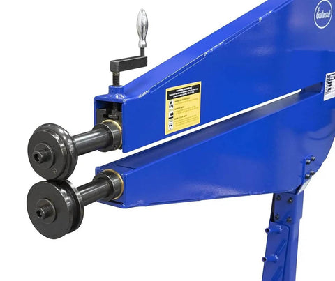 Close-up of Power Bead Roller With Stand For Metal Fabrication, showcasing the roller dies and electric mechanism.