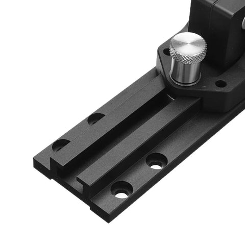 Close-up of a Heavy Duty Table Saw Stock Guide showing sturdy aluminum construction and precise alignment features for clean cuts.