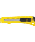 Basic Snap Off Blade Knife, 18 Millimeter Utility Cutter for Light Duty Cutting with yellow handle and black slider