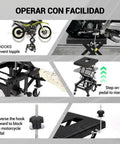 Hydraulic Motorcycle Lift Jack 350 Lbs Foot Operated Scissor Lift Table For ATV Dirt Bike Beefy Heavy Duty Steel Stand in use
