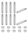 10Pcs Slotted Cylindrical Pins With Nuts M2 X 14mm 304 Stainless Steel Dowel External Thread Locating Pin Slotted Screw For Cabinet And Furniture Installation DIY Friendly Hardware, pins and nuts set