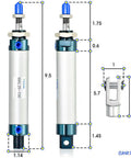 25mm Bore 100mm Stroke Heavy Duty Pneumatic Air Cylinder Double Acting With Y Connector And Two 6mm Fittings MAL25x100