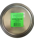 Heavy Duty Exterior Wood Preservative And Semi Transparent Stain In Warm Pecan With Bad Ass Termite And Decay Protection Plus UV Shield For Log Homes Siding And Fences One Coat Miracle 1 Gallon Can top view of 1 gallon can with warm pecan label.