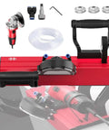 Top Shelf Electric Tile Chamfering Machine Featuring Precision 45 Degree Bevel Cutter With Dual Water Drip Setup And Fully Adjustable Thickness Settings.