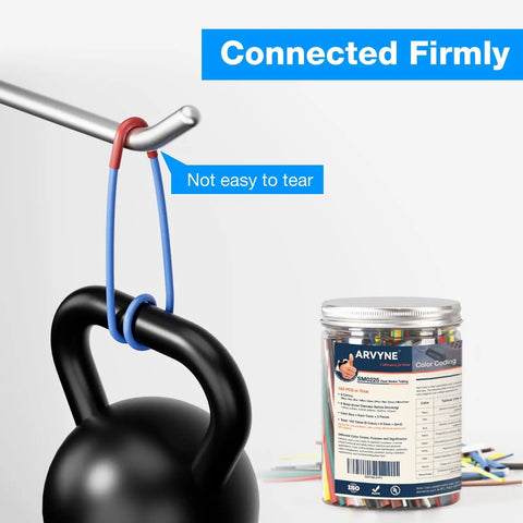 2:1 Heat Shrink Tubing Kit With 162Pcs In 9 Colors And 6 Sizes shown with firmly connected blue tubing on weight