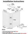 Installation diagram for Sliding Folding Door Gear System For 3 Panels With 90 To 300 Cm Tracks Silent Rollers Stainless Steel For Wood 25 To 45 Mm Thick Fast Install No Bottom Track Totally Smooth Ride Really Easy Clean For Your Kick Ass House Upgrade.