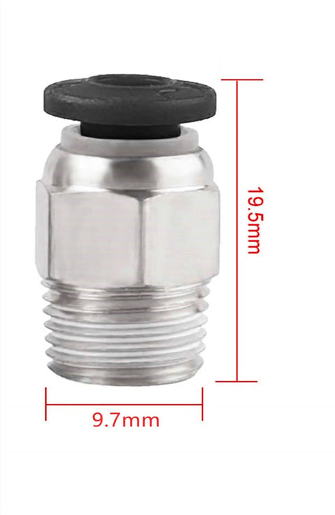PC4 M10 Pneumatic Straight Quick Fit Connectors For PTFE Tube Push In Snug Fit E3D V6 Bowden Extruder 3D Printer Parts