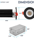 Top Shelf 2 Inch Led Recessed Lighting With Glare Blocking Deep Regressed Housing dimensions showing size and cutout measurement