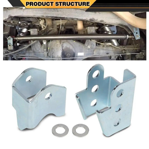 Toyota 4Runner Panhard Correction Kit PCK For 3rd Gen 1996 To 2002 Bolt On Frame Mount Alignment Drop Bracket With Two Hardened 3mm Spacers Easy Slide On Install For Better Steering And Precise Wheel Alignment, steel bracket and spacers installed