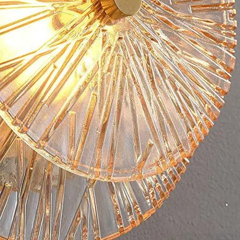 Close-up of lotus leaf glass shade on Slick Modern Led Wall Sconce Featuring Copper Details and Lotus Leaf Glass Shade Hardwired Indoor Lighting Fixtures