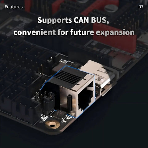 Close-up view of CAN Bus connector on Octopus V1.1 32Bit Silent Control Board For 3D Printers With 8 Axis TMC2209 Drivers