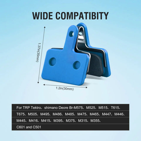 Blue 4 Pack Disc Brake Pads For Mountain Bikes Resin Semi Metallic Quiet And Low Rotor Wear High Performance Braking