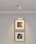 Dimmable LED Ceiling Spotlight Kit 2 Pack With 7W White Directional Accent Lights, illuminating art in living room.